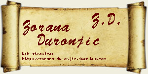 Zorana Duronjić vizit kartica